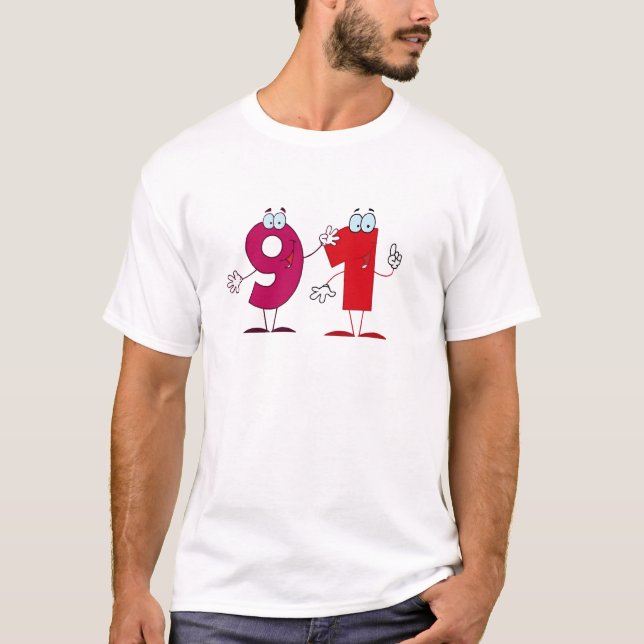 T-shirt Numéro heureux 91 (Devant)