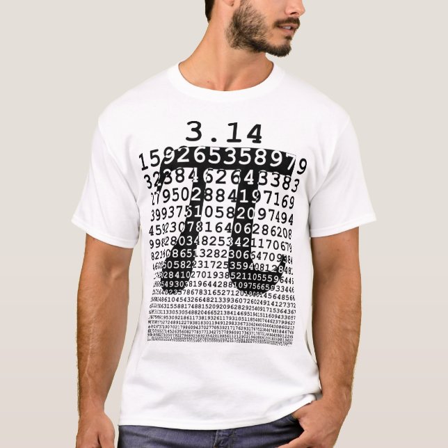 T-shirt Numéro noir d'origine pi jour symbole mathématique (Devant)