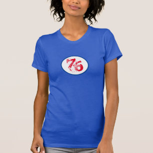 T-shirt Numéro personnalisable - 76 Rouge Blanc & Bleu U.S