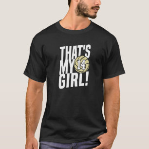 T-shirt Numéro Quatorze C'est Ma Fille 14 Maman Volley-Bal