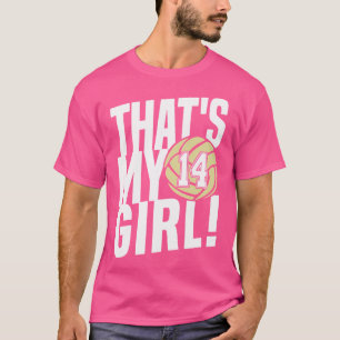 T-shirt Numéro Quatre C'Est Ma Fille 14 Volleyball Maman P