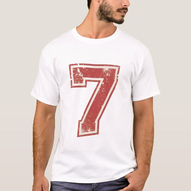 T-shirt numéro sept chanceux (Devant)