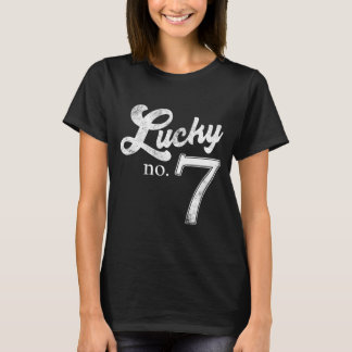 T-shirt Numéro Sept Chanceux Favori Détresse