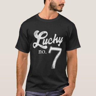 T-shirt Numéro Sept Chanceux Favourite Number en détresse
