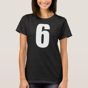 T-shirt Numéro Six Numéros 6 Chiffres blancs clairs