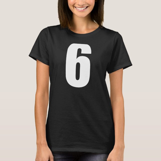 T-shirt Numéro Six Numéros 6 Chiffres blancs clairs (Devant)