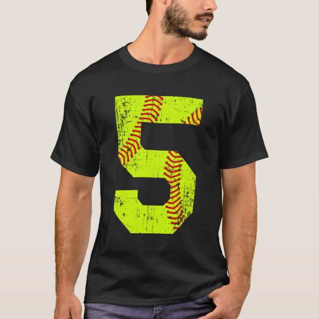 T-shirt Numéro Softball 5 Jersey (Devant)