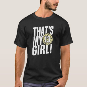 T-shirt Numéro treize C'est ma fille 13 Maman du volley-b