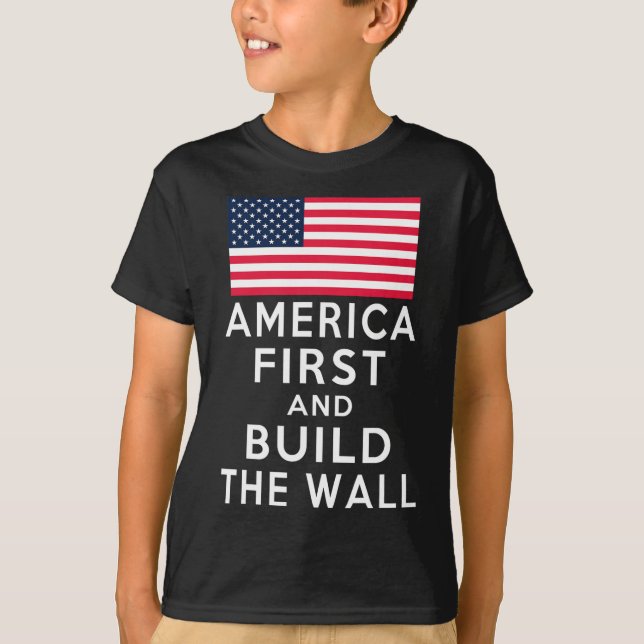 T-shirt Numéro Un De Nouveau Et Construire Un Mur (Devant)
