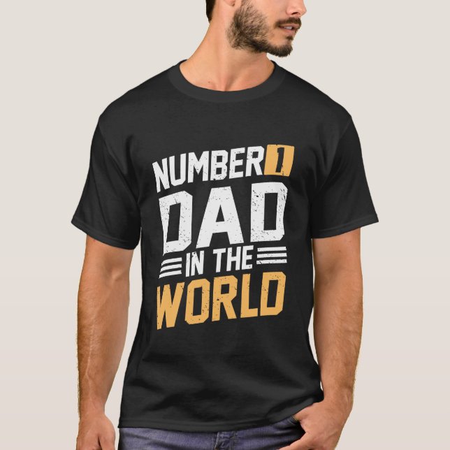 T-shirt Numéro Un papa dans le monde (Devant)
