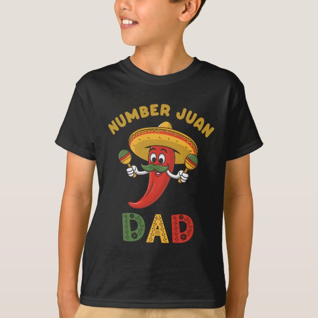 T-shirt Numéro Un Papa Funny Fête des pères Mexicaine Juan (Devant)