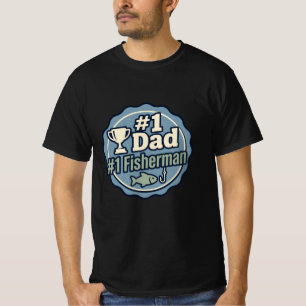 T-shirt Numéro Un Papa Pêcheurs Fête des Pères Anniversair