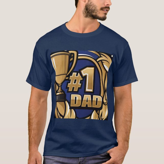 T-shirt Numéro Un papa Trophée Conception (Devant)