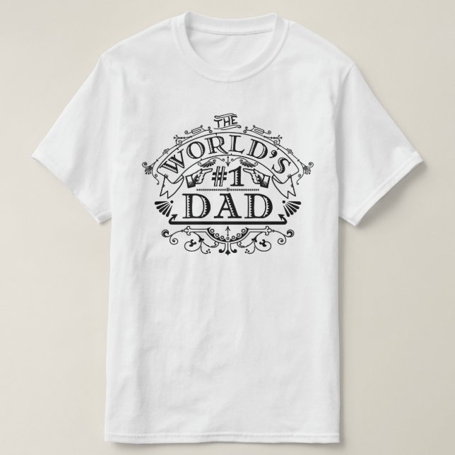 T-shirt Numéro un papa Vintage fleurit (Design devant)