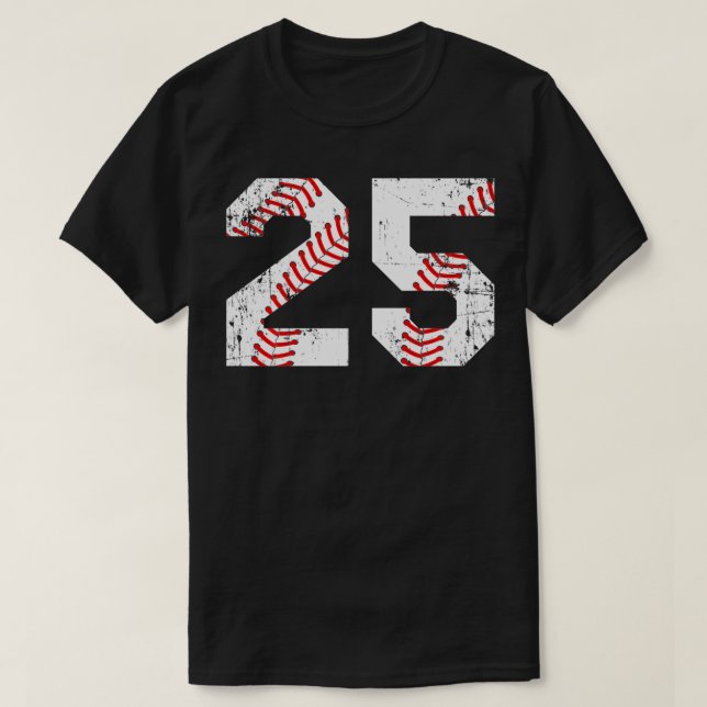 T-shirt Numéro vintage de baseball 25 Jersey (Design devant)