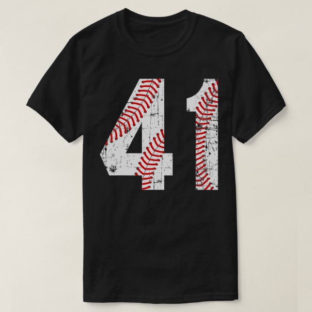 T-shirt Numéro vintage de baseball 41 Jersey (Design devant)