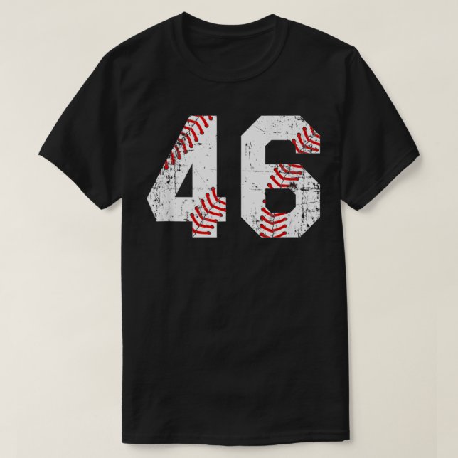 T-shirt Numéro vintage de baseball 46 Jersey (Design devant)