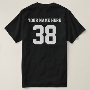 T-shirt Numéros Customisés et nom blanc