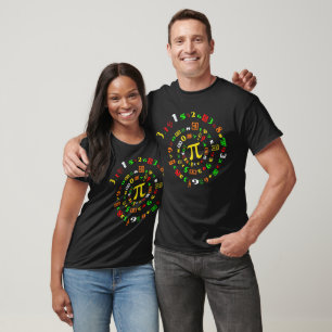 T-shirt Numéros de Pi couleur spirale drôle Math Geek
