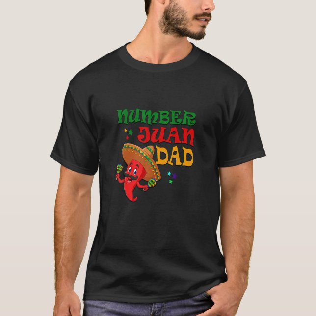 T-shirt Numéros Juan Papa Drôle Espagnol Papa Meilleur Pap (Devant)