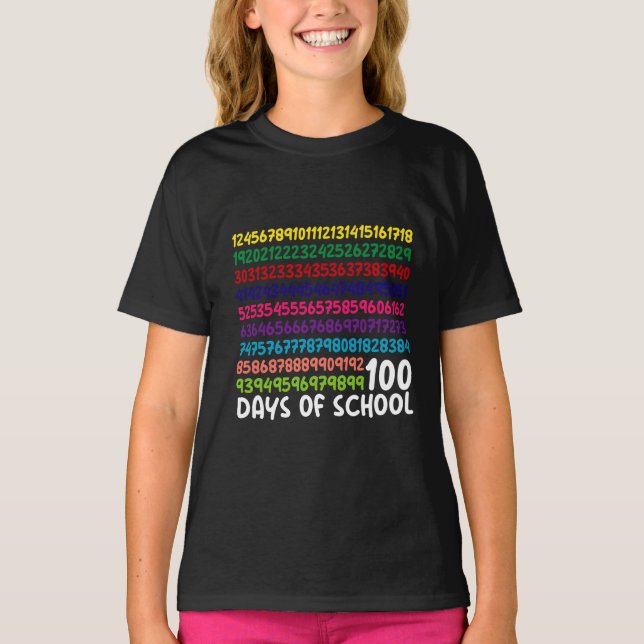 T-shirt Numéros mathématiques 100e Jour de l'école Enseign (Devant)