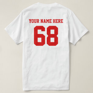 T-shirt Numéros personnalisés Nom Rouge
