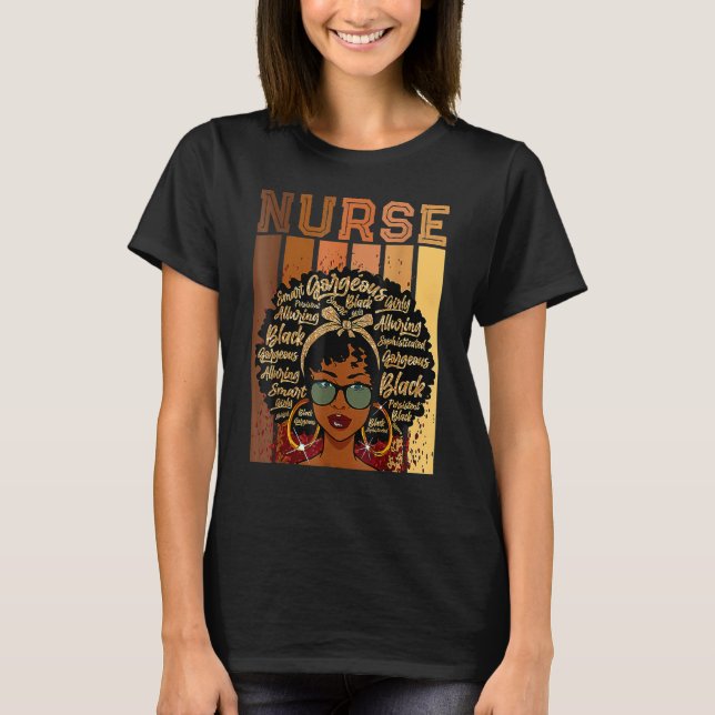 T-shirt Nurse Black History Queen Melanin Afro African Pri (Devant)