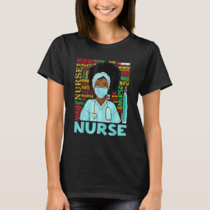 T-shirt Nurse Black Woman Magic Afro Melanin Queen Black H