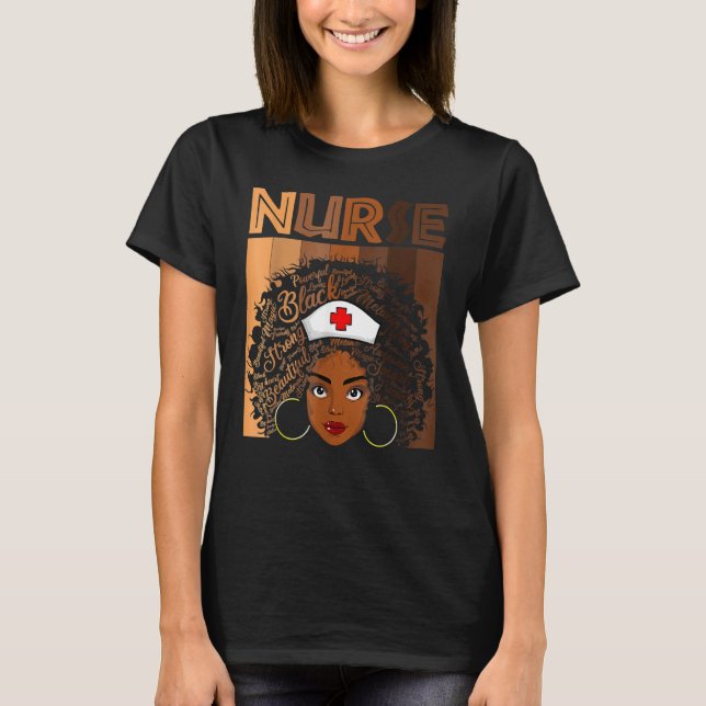 T-shirt Nurse Black Women Black History Month Afro African (Devant)