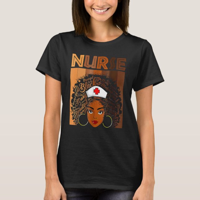 T-shirt Nurse Black Women Black History Month Afro African (Devant)