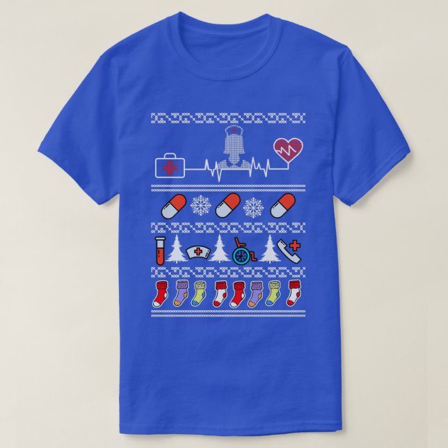 T-shirt nurse christmas sweater nursing gift (Design devant)