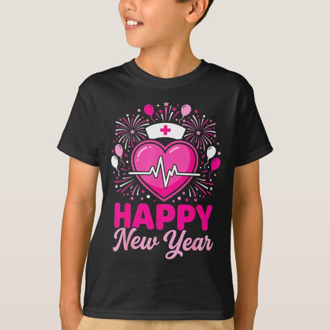 T-shirt Nurse Crew Heartbeat Nye Countdown Party Year Happ (Devant)