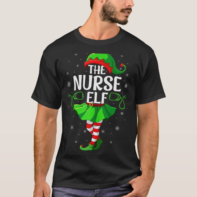 T-shirt Nurse Elf Christmas Girls Women Elf Squad Xmas Fam (Devant)