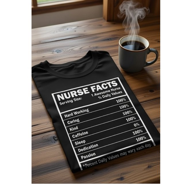 T-shirt Nurse Facts Nutrition Label Funny Nurse Gift (Créateur téléchargé)