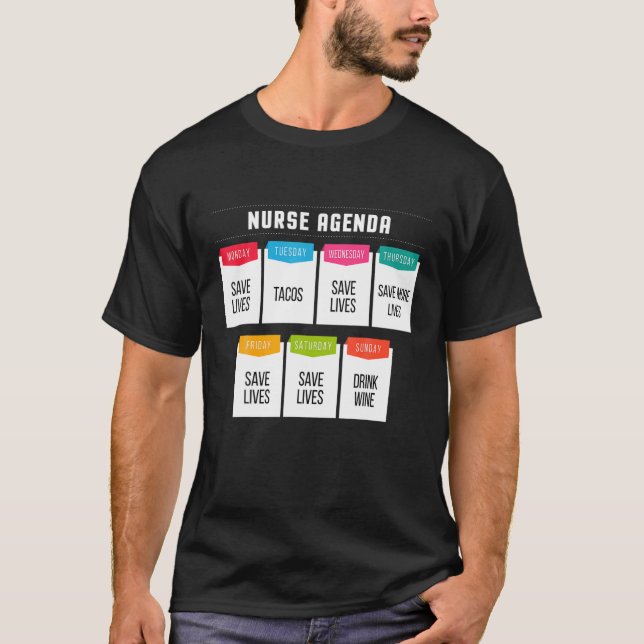 T-shirt Nurse Funny Nurse Agenda RN Médecine Médicale Doc (Devant)
