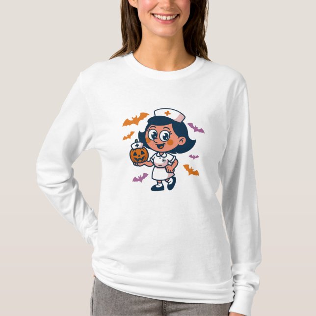 T-shirt Nurse Halloween Fun - Éffrayant Shift Magi (Devant)