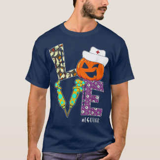 T-shirt Nurse Halloween Pumpkin Costume Love L&D Nurse Lif