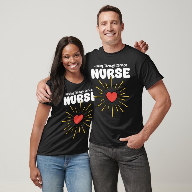 T-SHIRT NURSE - HEALING THROUGH SERVICE (Unisexe)