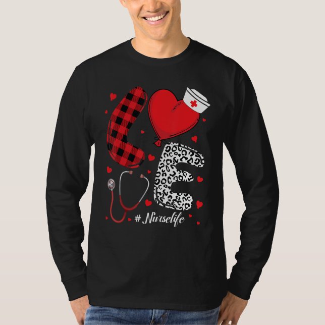 T-shirt Nurse Love Lettering - living that nurselife Plaid (Devant)