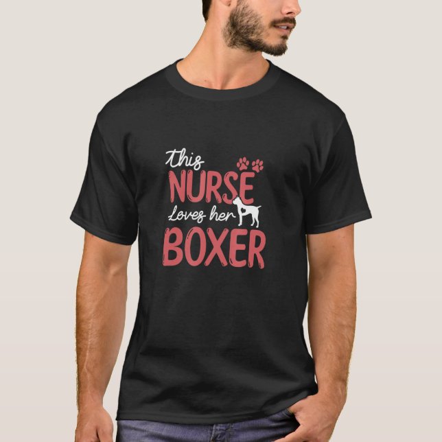 T-shirt Nurse Loves Boxer Dog Pet Lovers Gifts For Mom Wom (Devant)
