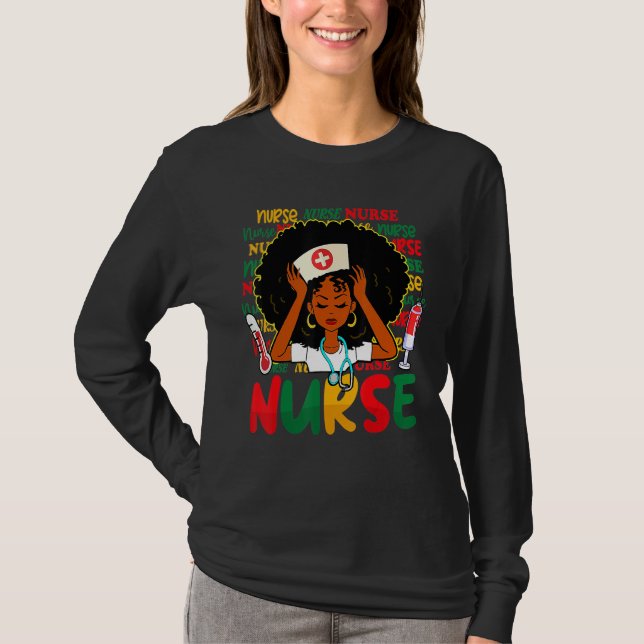 T-shirt Nurse Nursing Black History Month RN Black Nurse L (Devant)