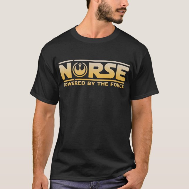 T-shirt Nurse, Powered By The Force (Devant)