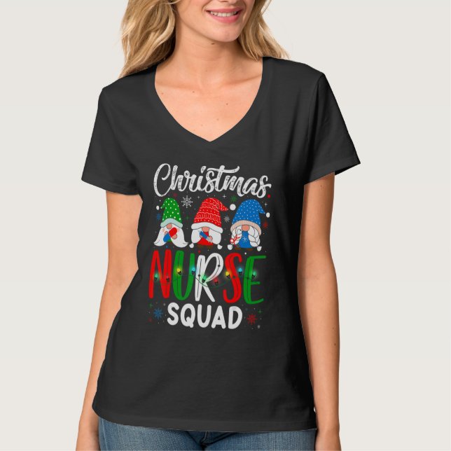 T-shirt Nurse Squad Gnomes Christmas Family Matching   (Devant)