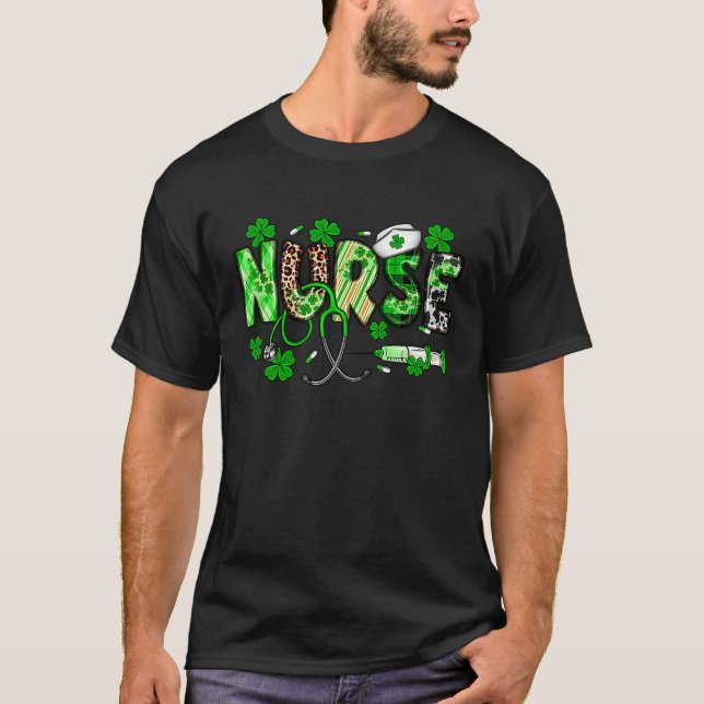 T-shirt Nurse St Patrick's Day Nurse Nurse Lucky (Devant)