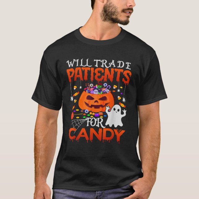 T-shirt Nurse Va Échanger Des Patients Pour Candy Funny Ha (Devant)