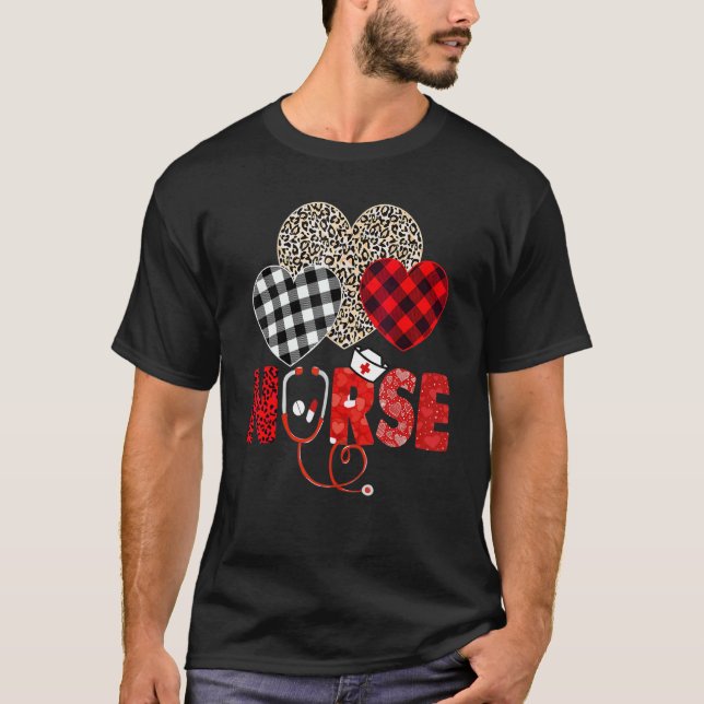 T-shirt Nurse Valentine Stethoscope Nursing Valentines Day (Devant)