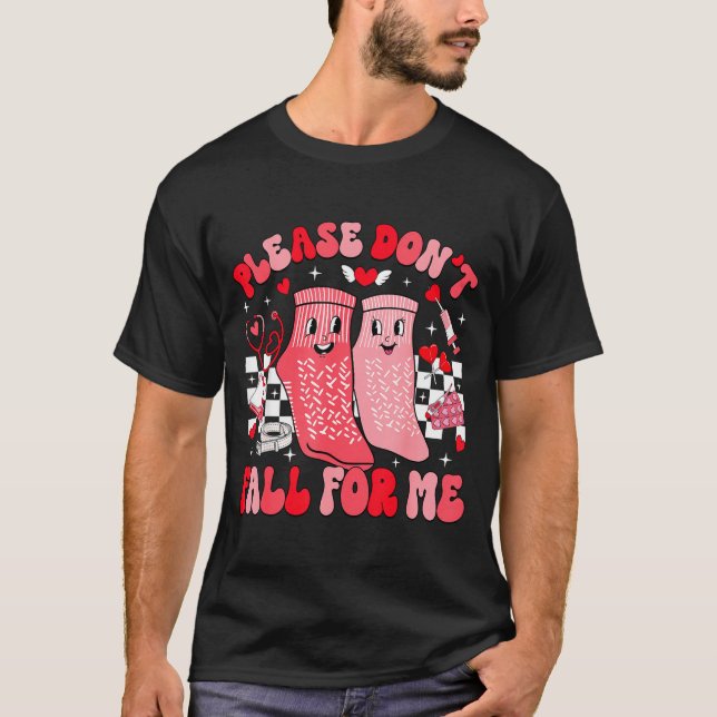T-shirt Nurse Valentines Day Non Slip Socks Please Don't F (Devant)