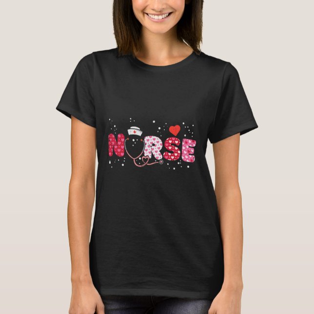 T-shirt Nurse Valentines Day Valentine Scrub Top Femmes Sc (Devant)