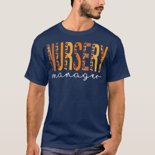 T-shirt Nursert Manager leopard mignon Automne Thanksgiv