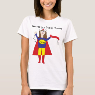 T-shirt Nurses Super Heroes (Brunette)